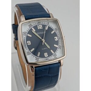 Gossip Watch Women‎ 31mm Silver Case Blue Leather Band- New Battery